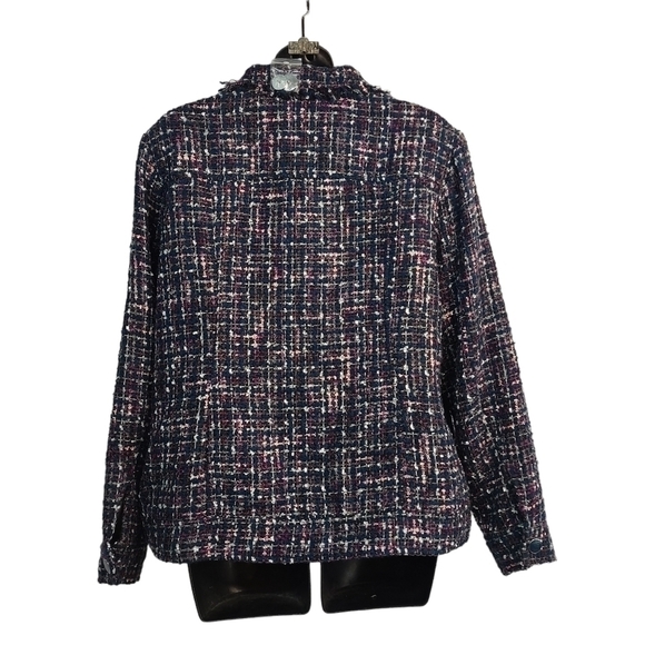 Draper's& Damon's Multi Colors Tweed Blazer Jacket Size PL NWOT - Picture 2 of 9
